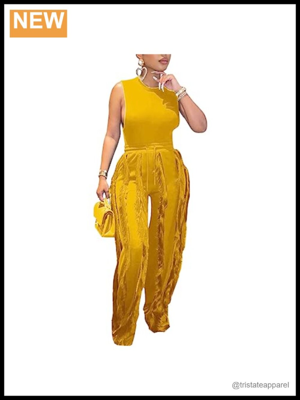 MESLIMA Women's 2 Piece Workout Set Sleeveless Tank Top and Long Pants